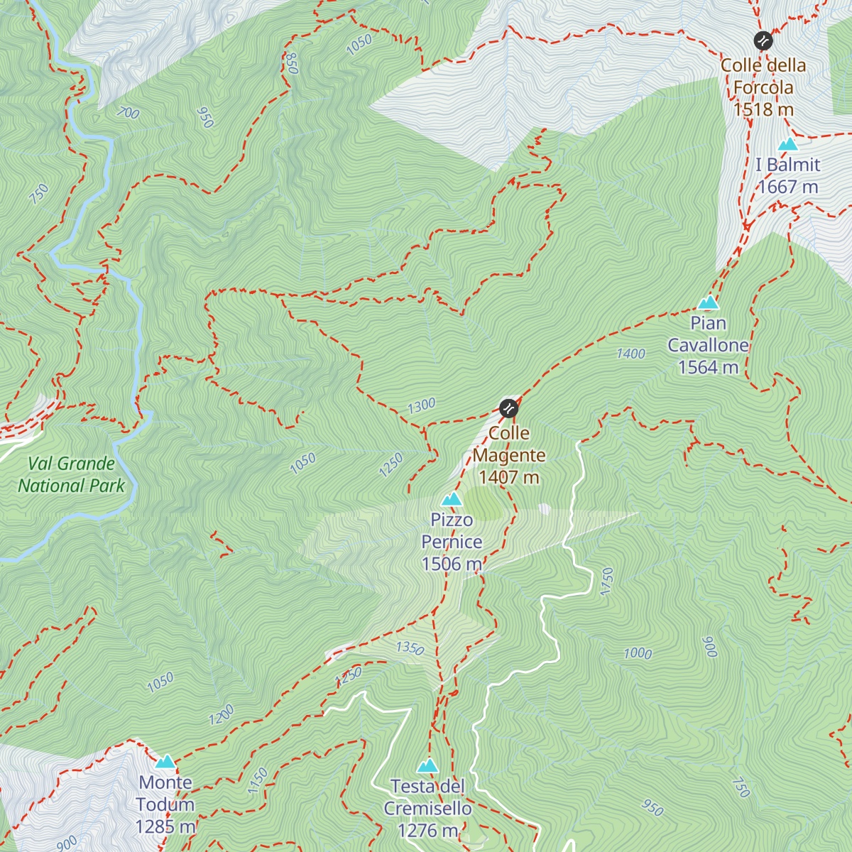 Bivacco Alpe Curgei map