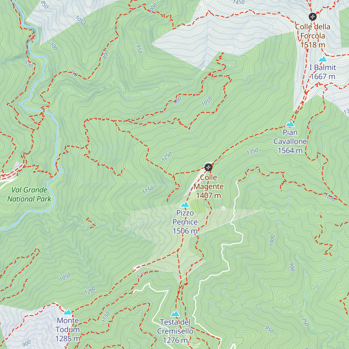 Bivacco Alpe Curgei map