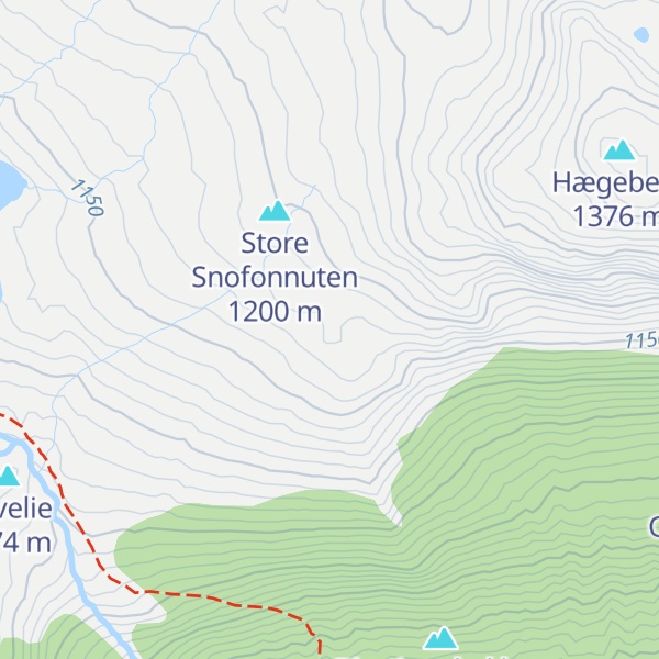 Map of Vesle Snofonnuten