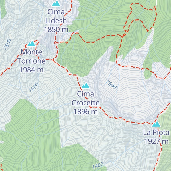 Map of Cima Crocette