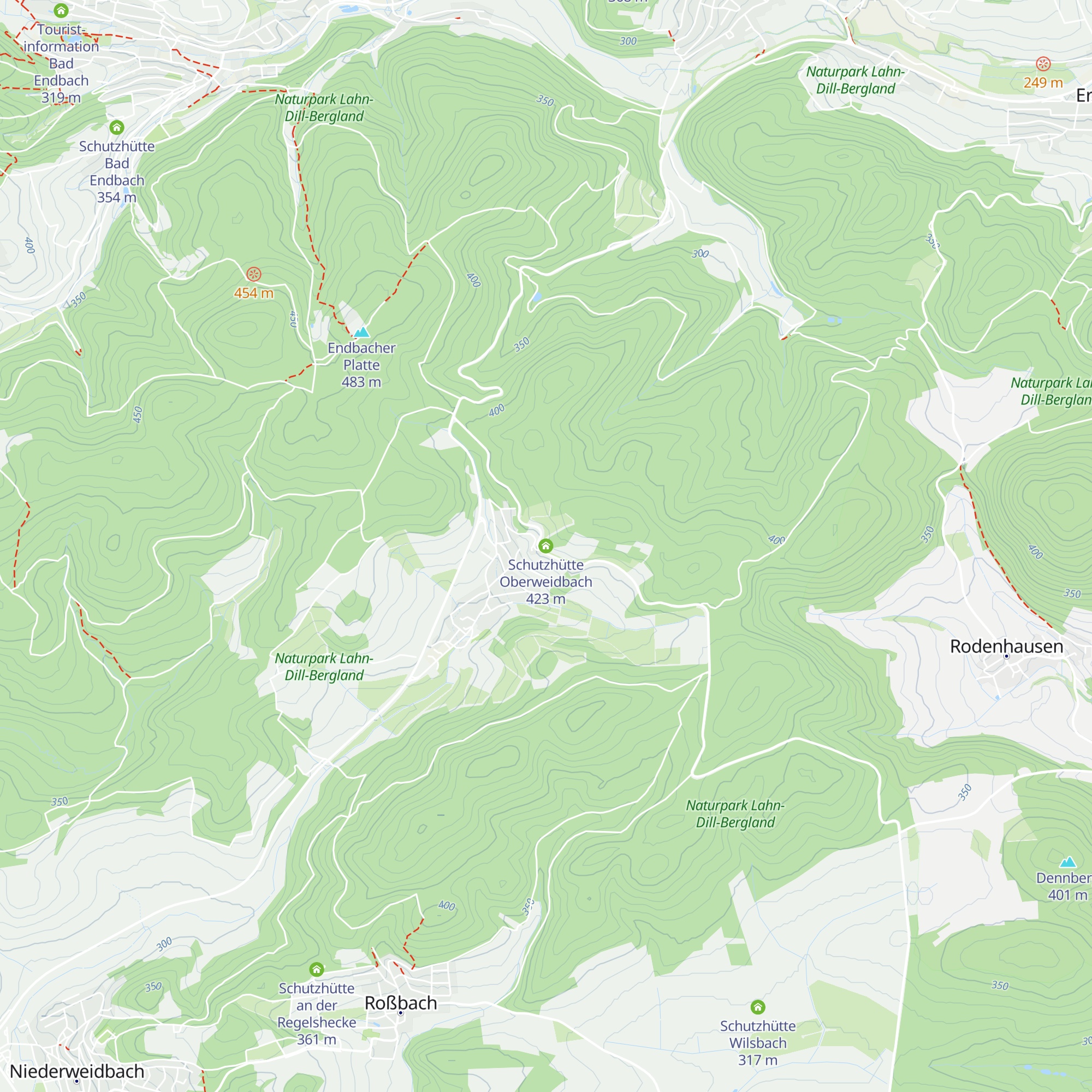 Schutzhütte Oberweidbach map