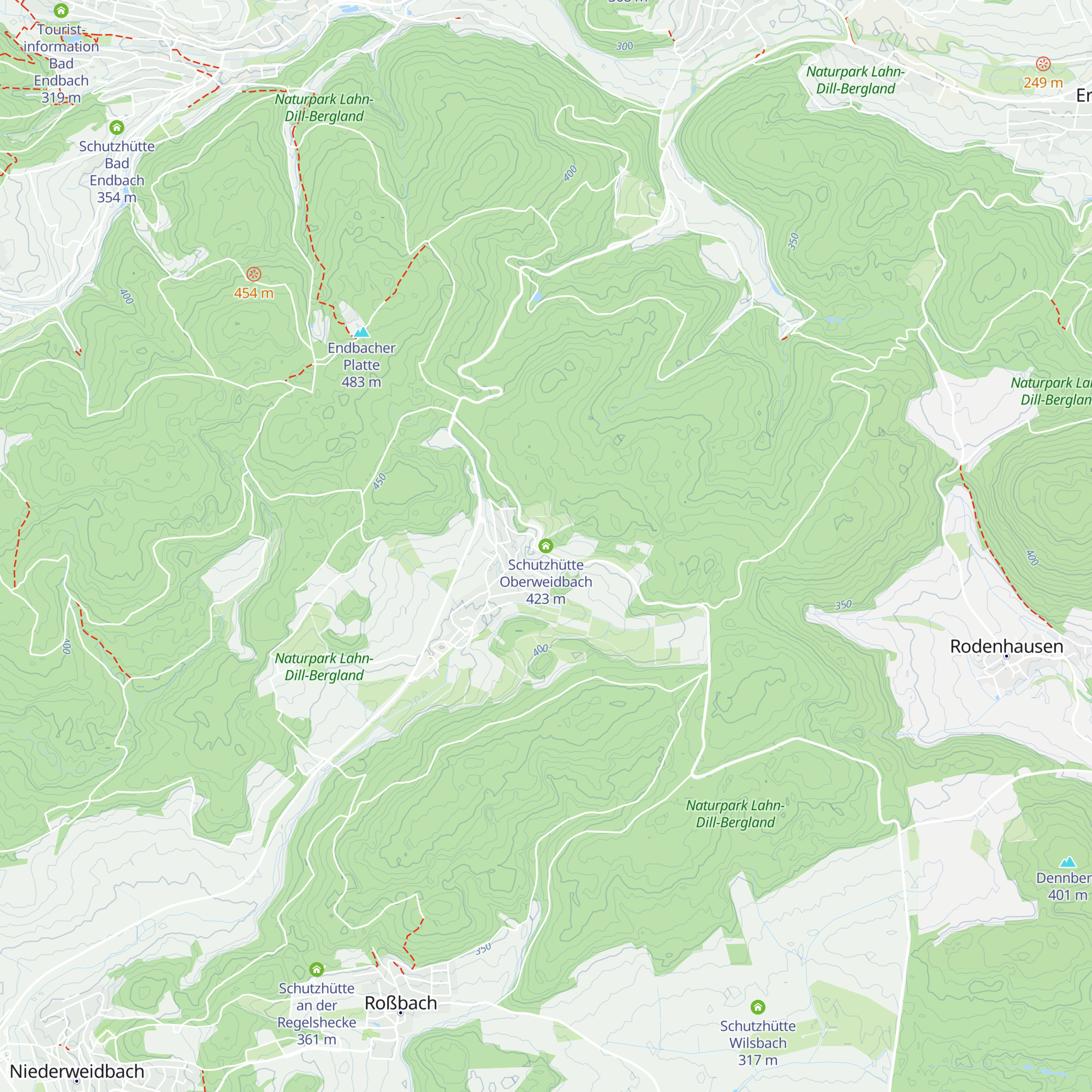 Schutzhütte Oberweidbach map