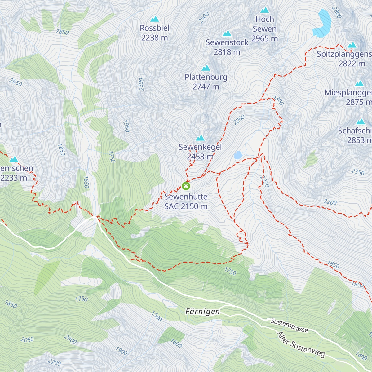 Sewenhütte SAC map