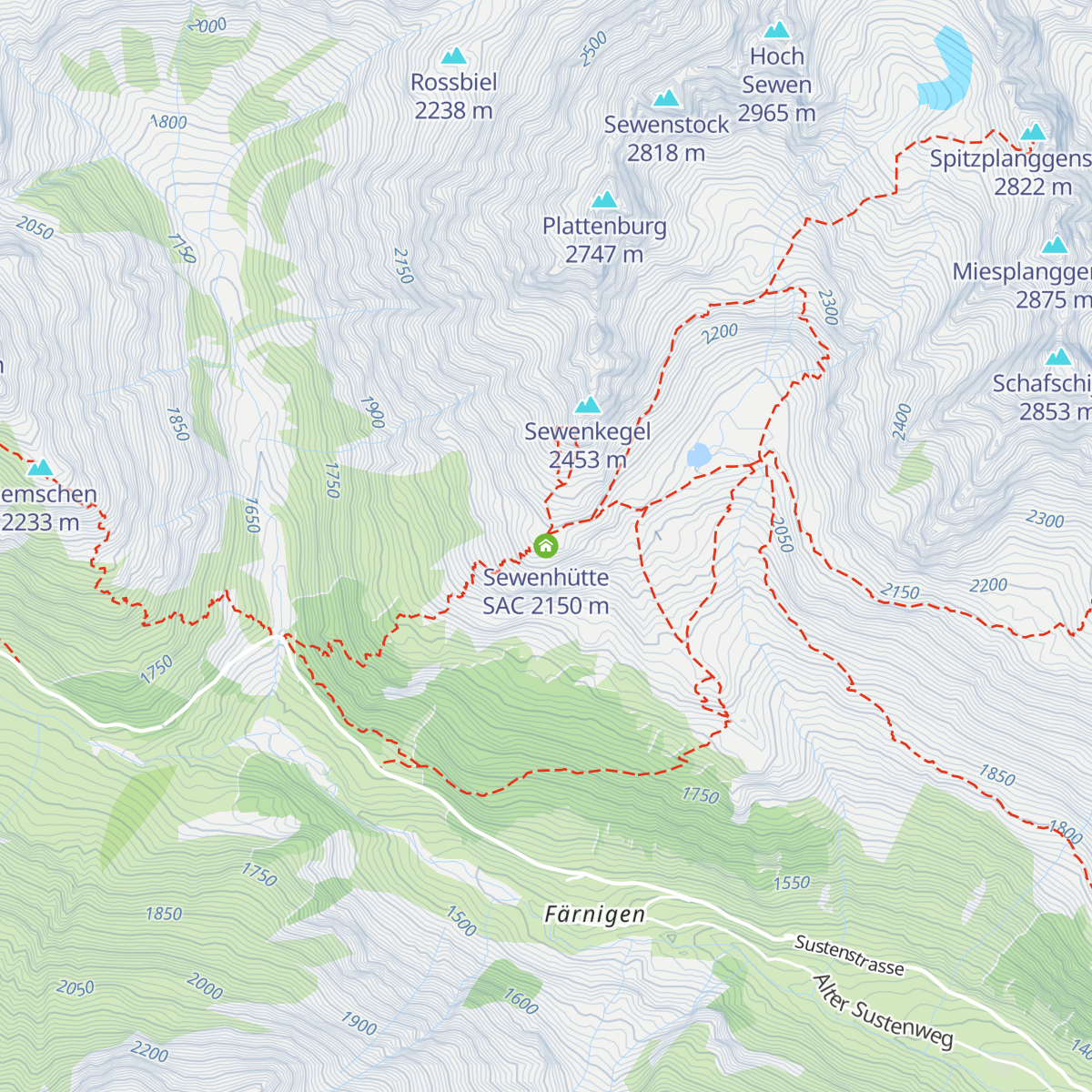 Sewenhütte SAC map