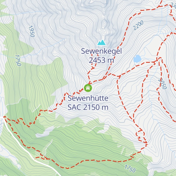Map of Sewenhütte SAC