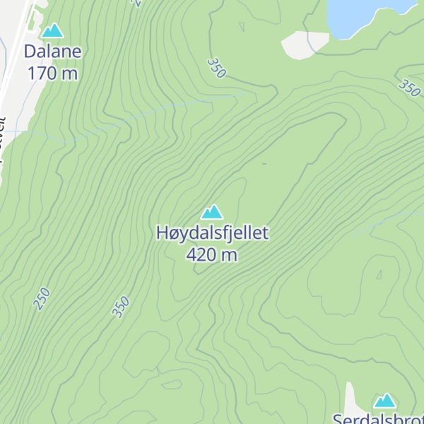 Map of Høydalsfjellet