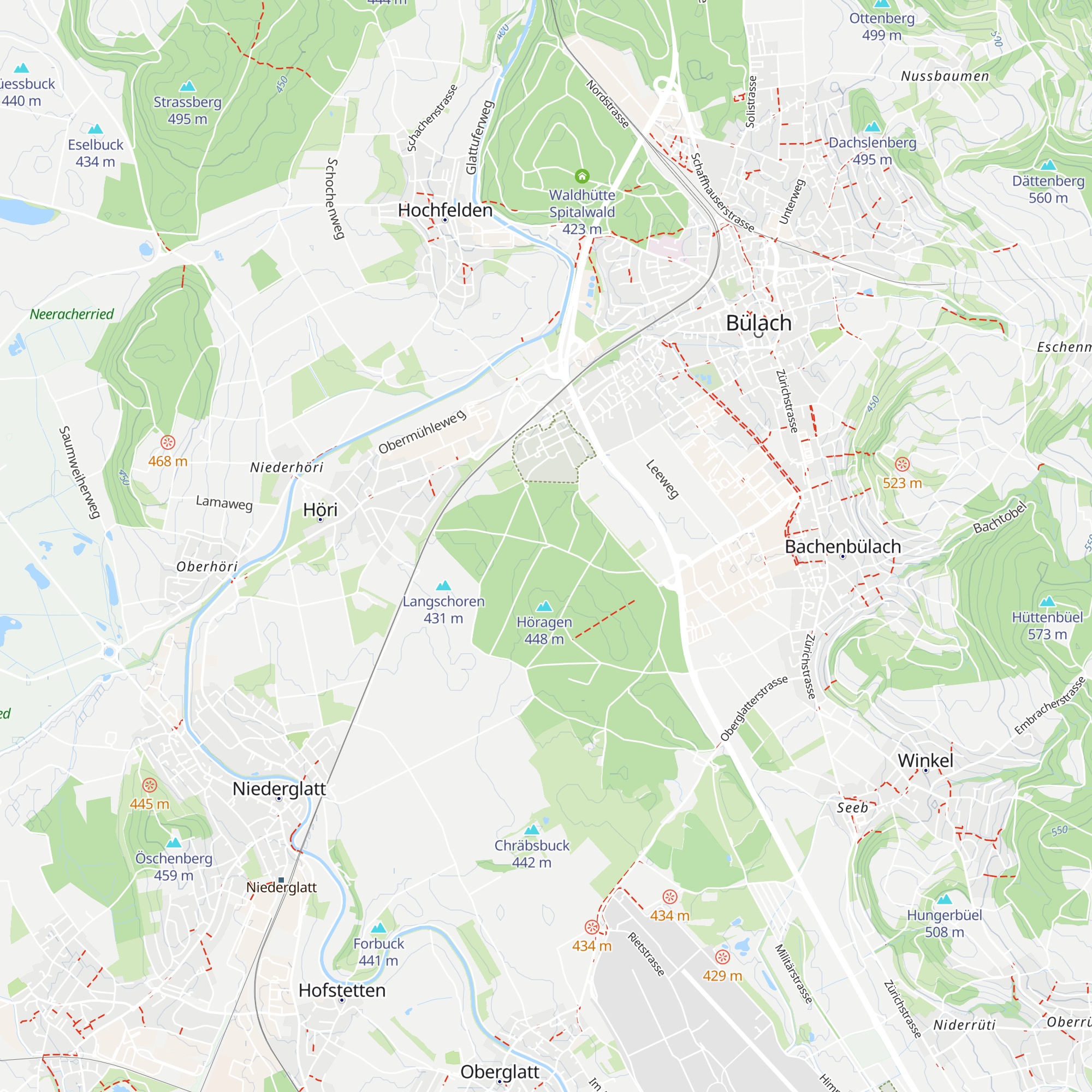 Waldhütte Höhragen map