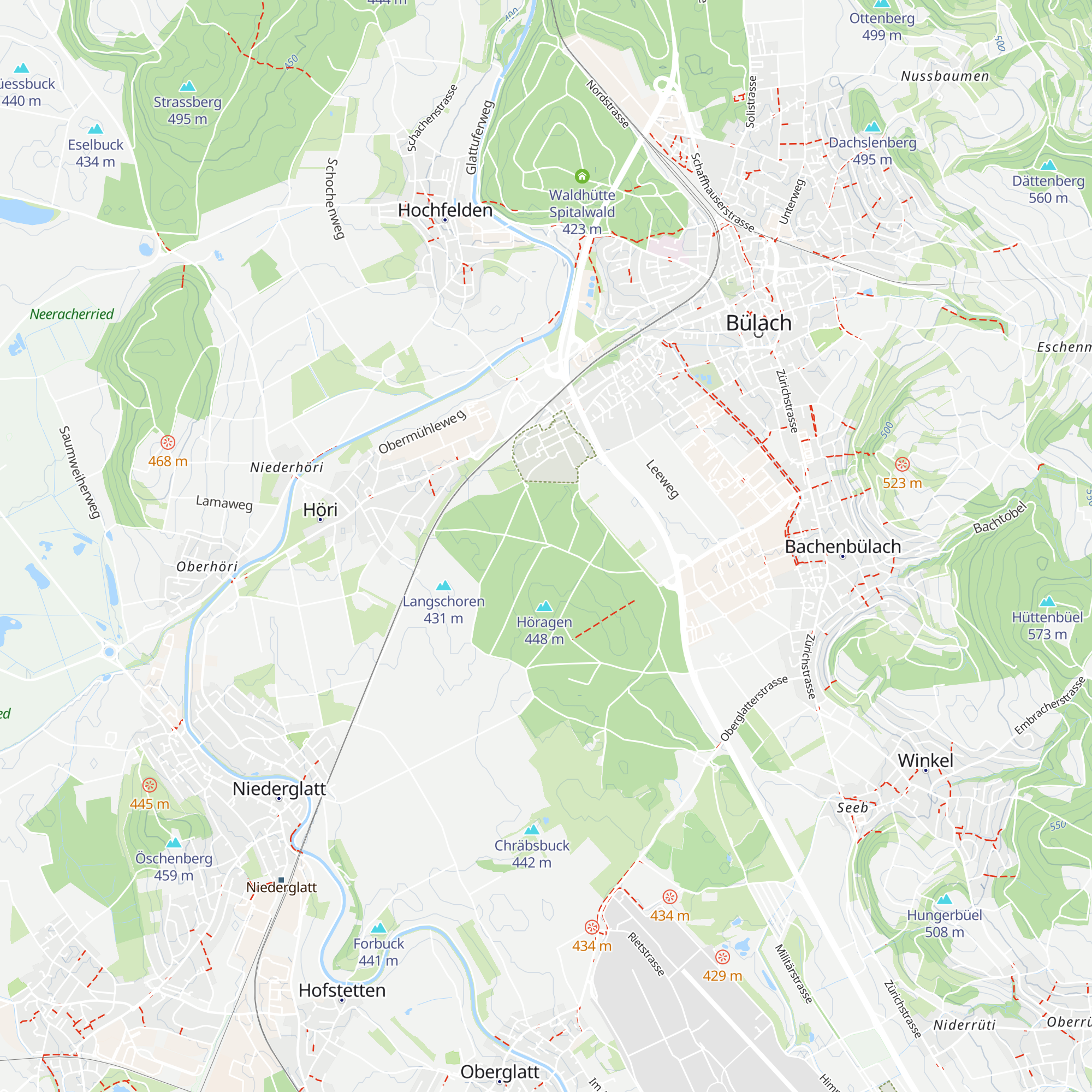 Waldhütte Höhragen map
