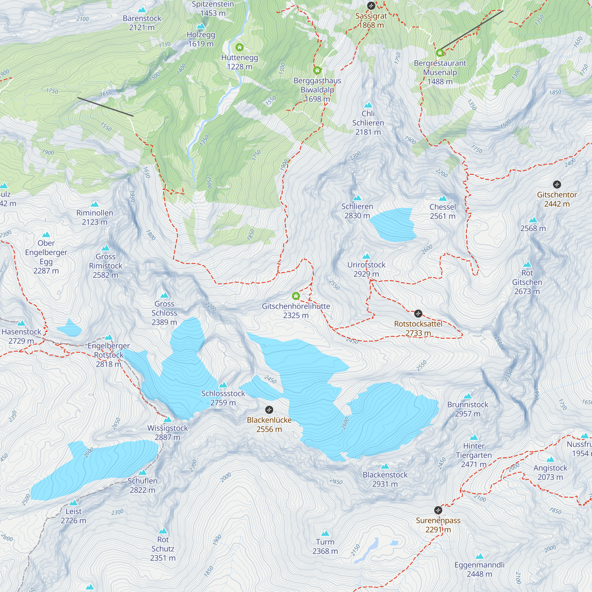 Gitschenhörelihütte map