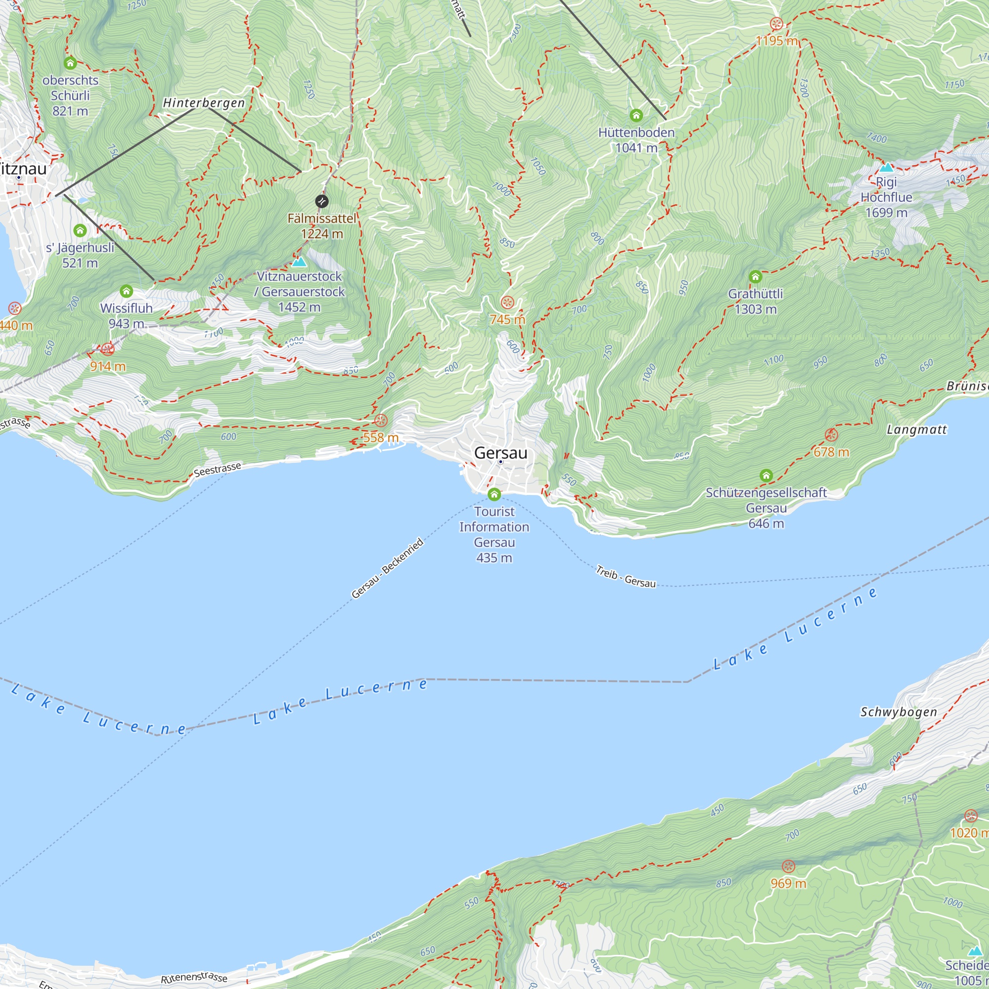 Tourist Information Gersau map
