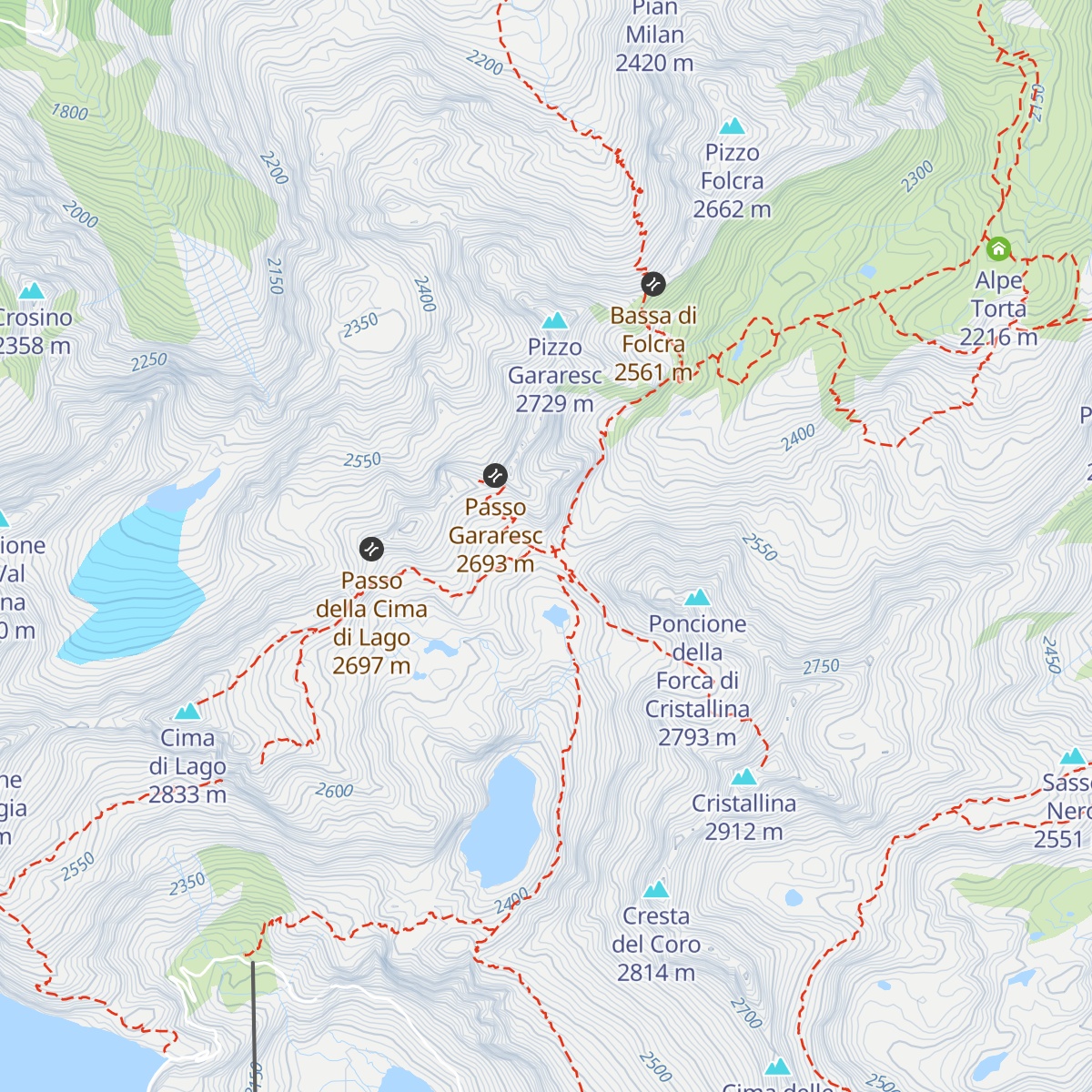 Capanna Cristallina map