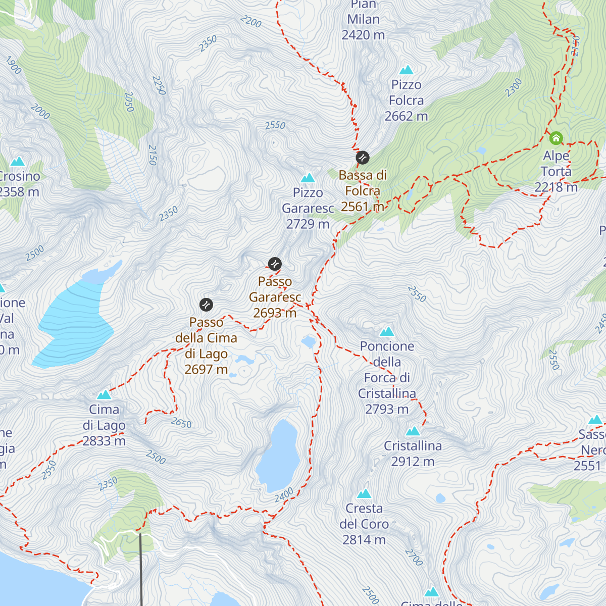 Capanna Cristallina map