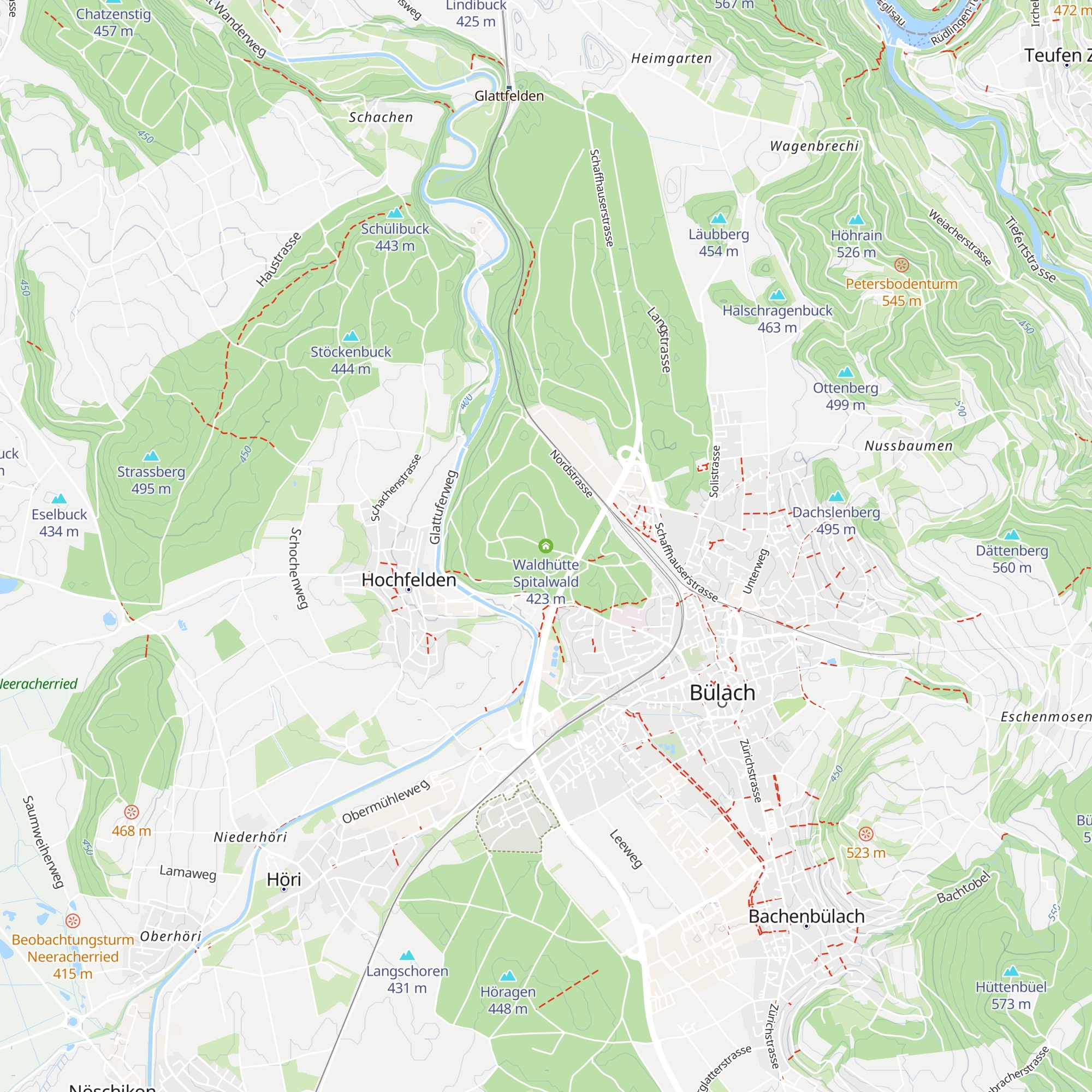 Waldhütte Spitalwald map