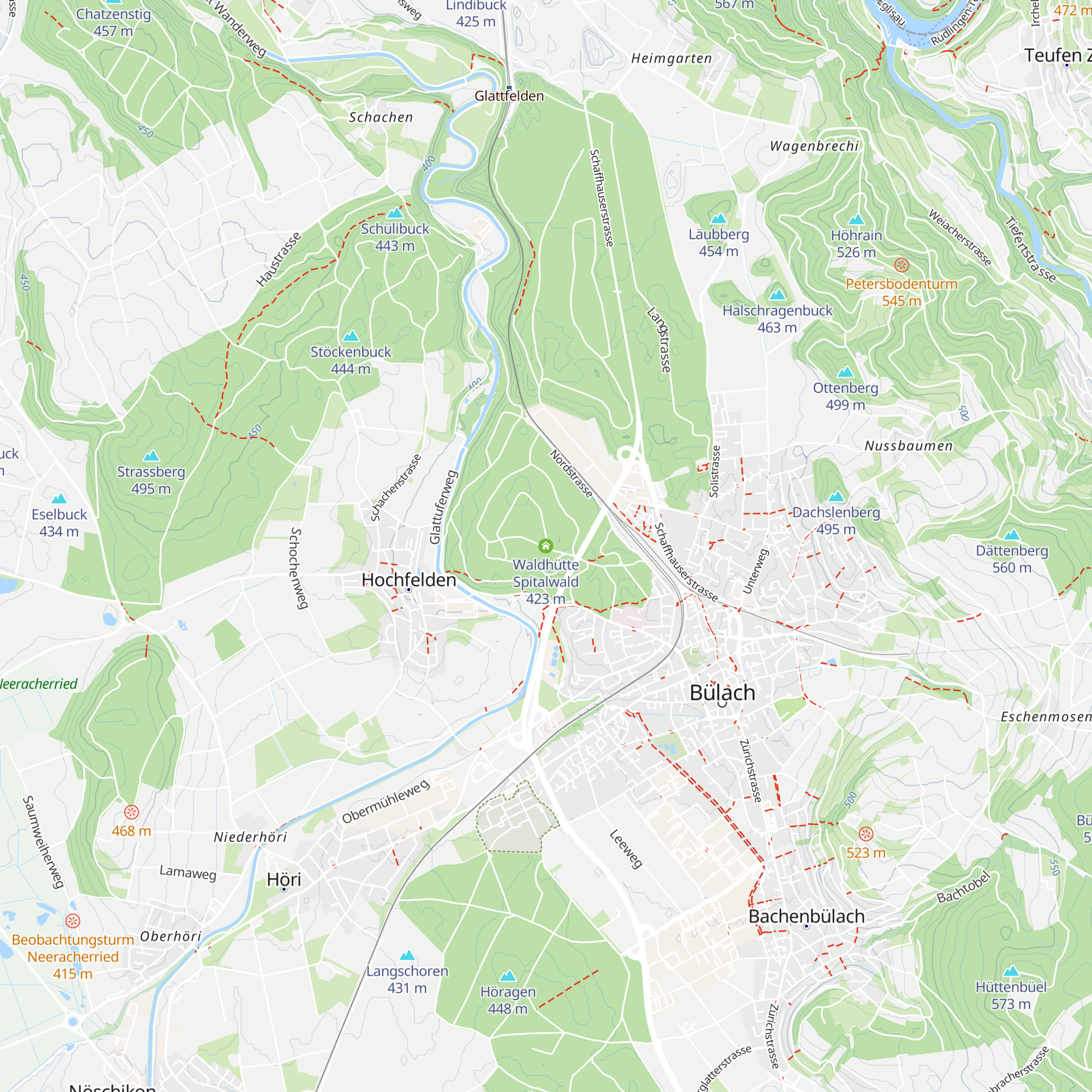 Waldhütte Spitalwald map