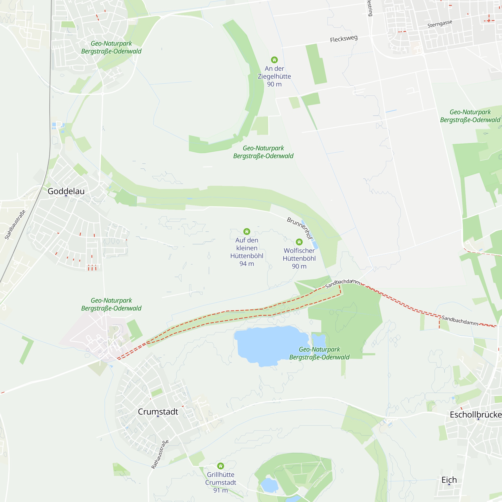 Weidenloch beim großen Hüttenböhl map