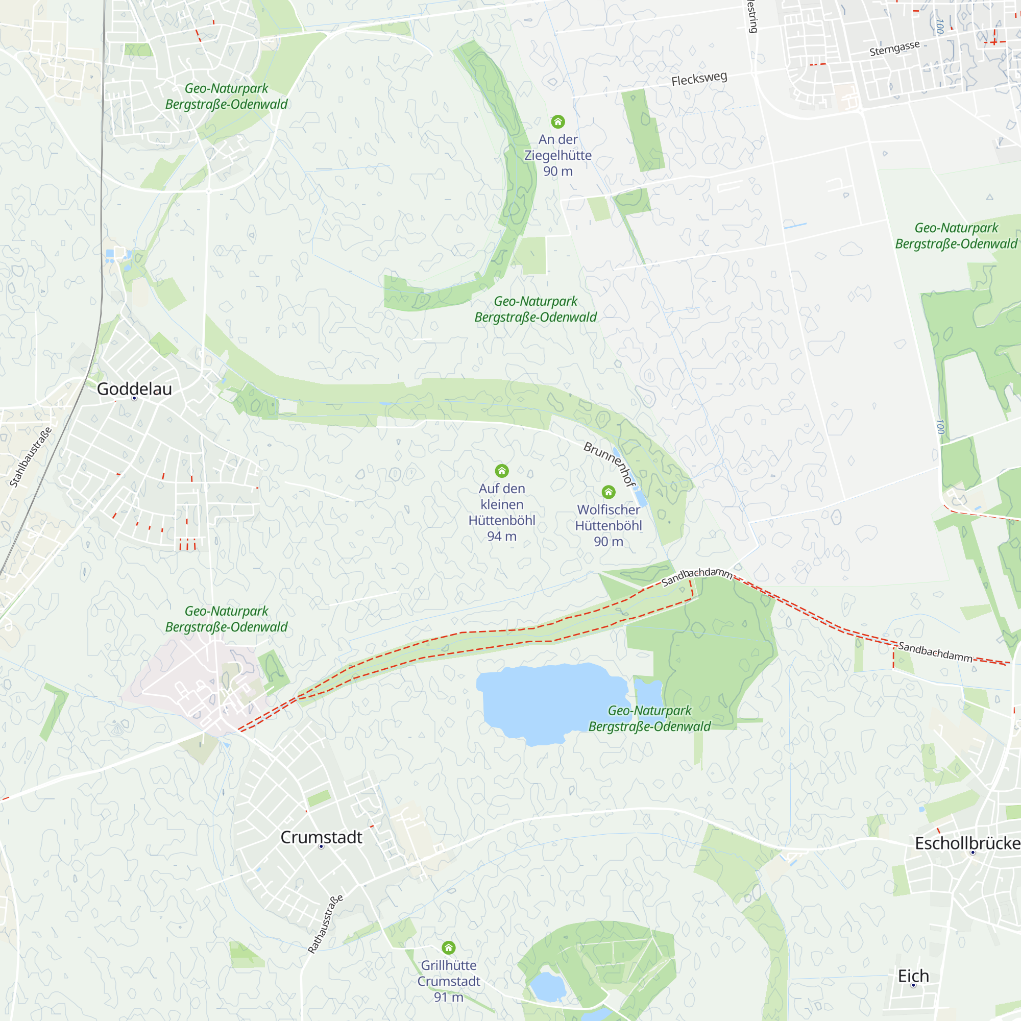 Weidenloch beim großen Hüttenböhl map
