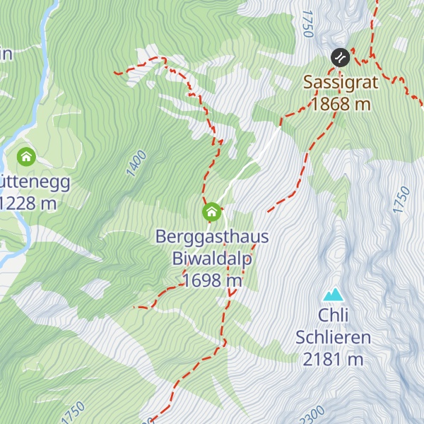 Map of Berggasthaus Biwaldalp