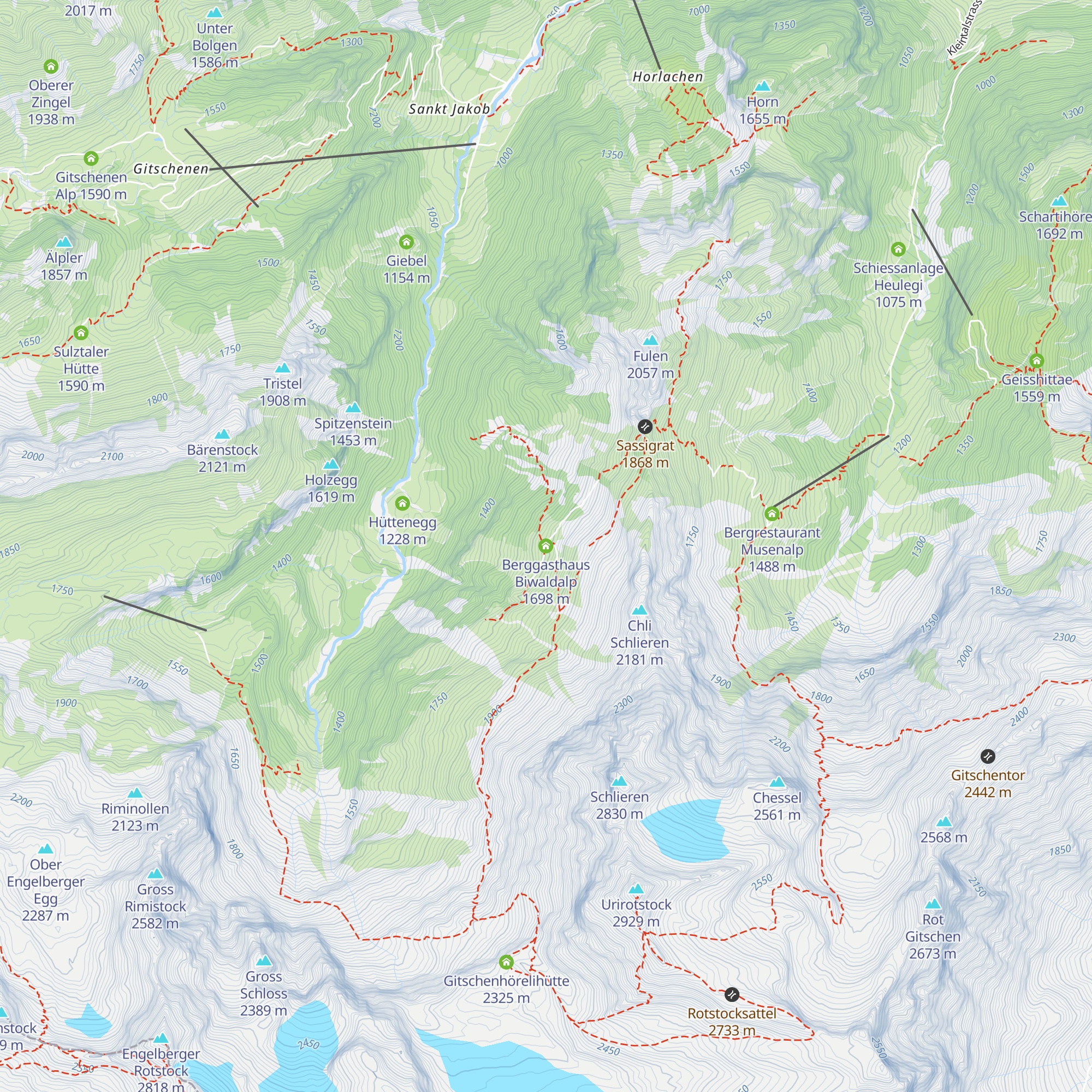 Berggasthaus Biwaldalp map
