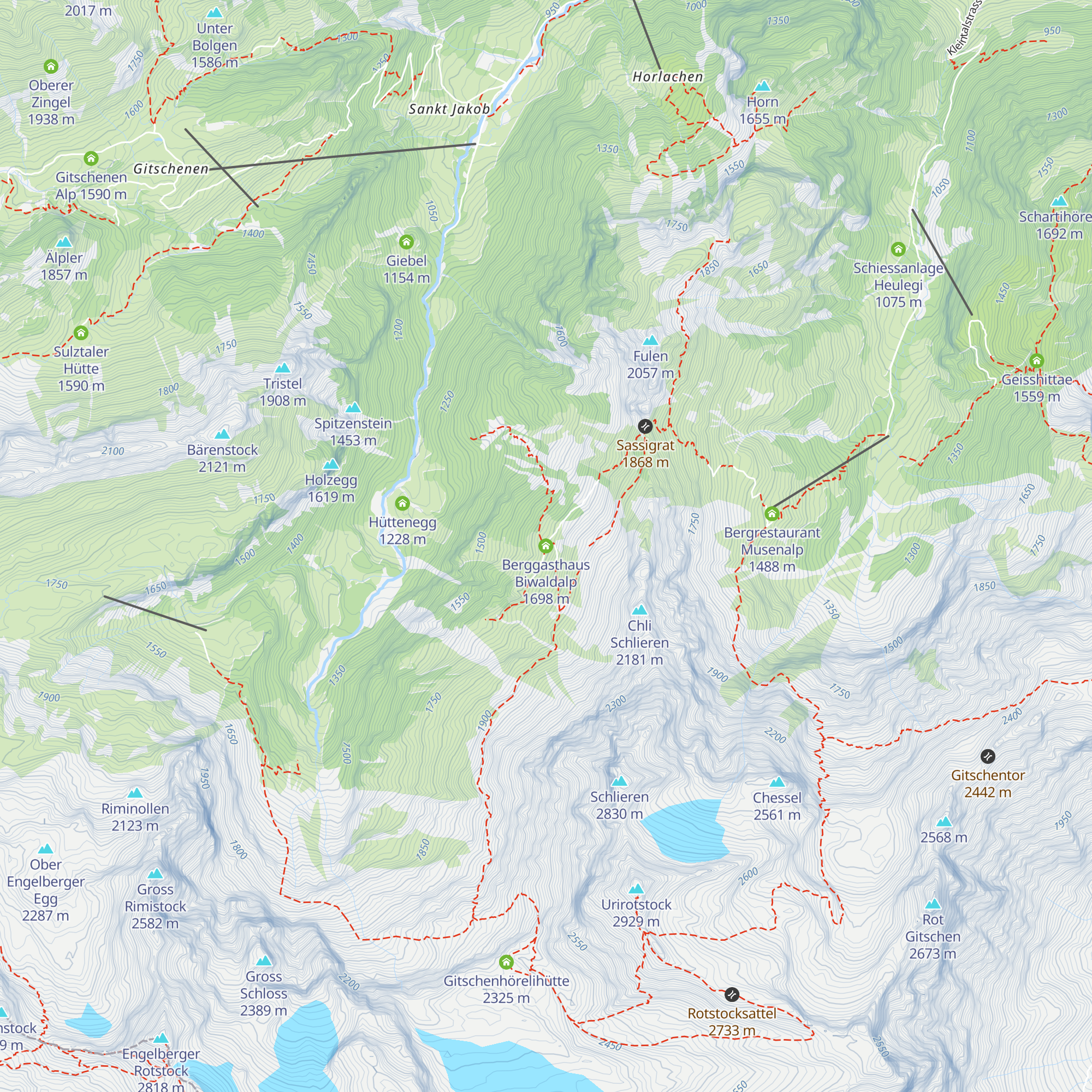 Berggasthaus Biwaldalp map
