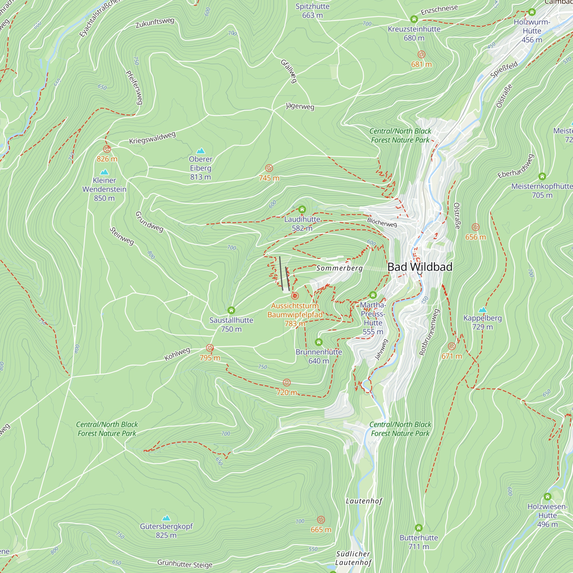 Skihütte Bad Wildbad map