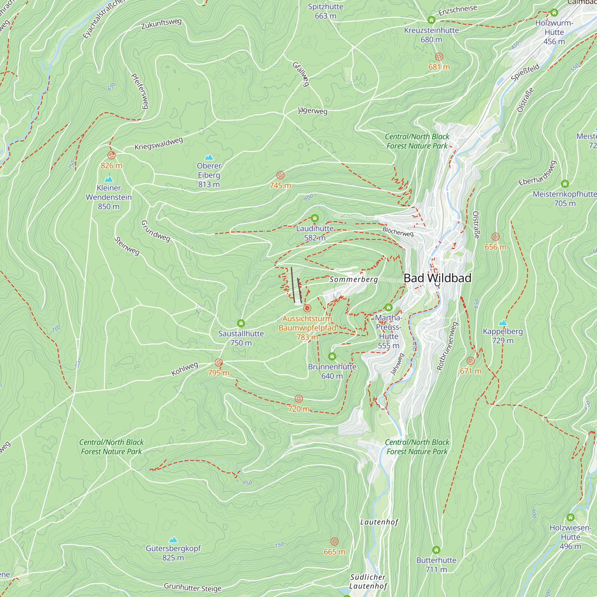 Skihütte Bad Wildbad map