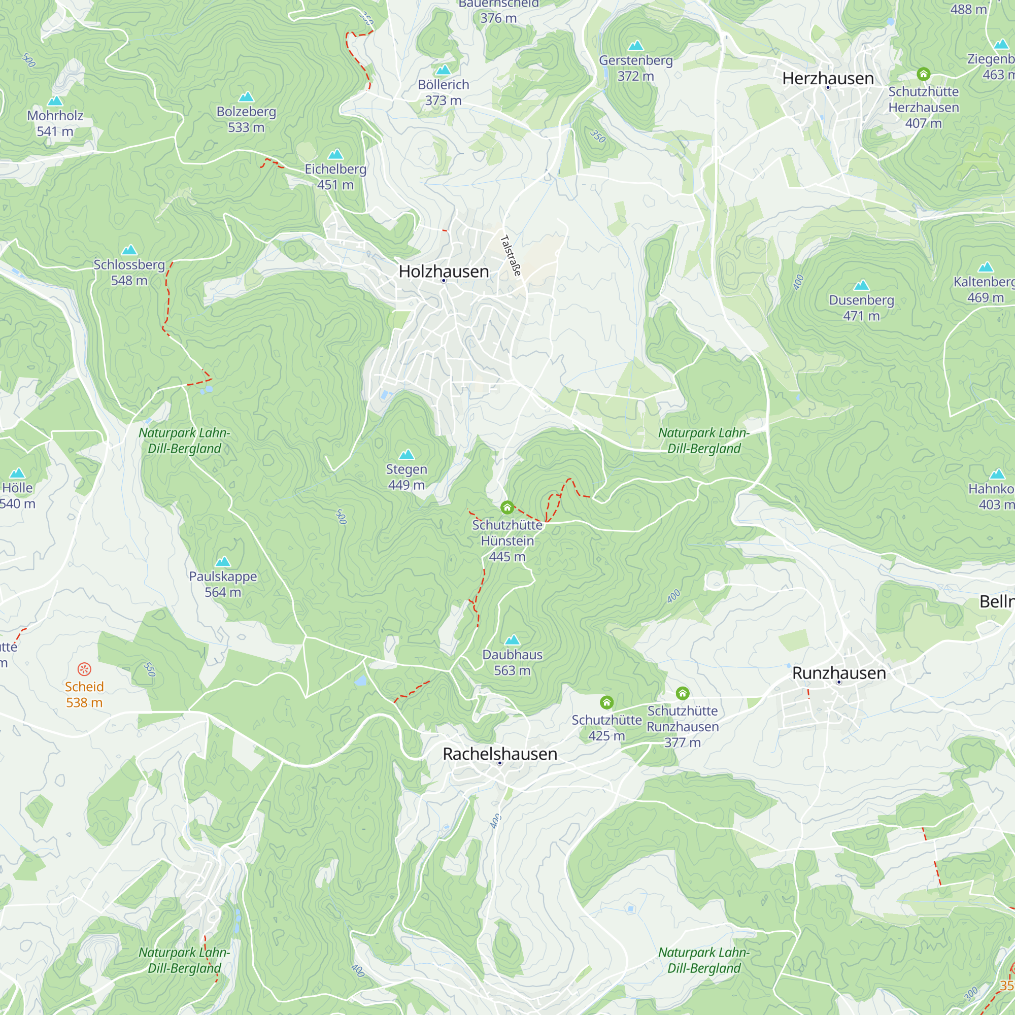 Schutzhütte Hünstein map