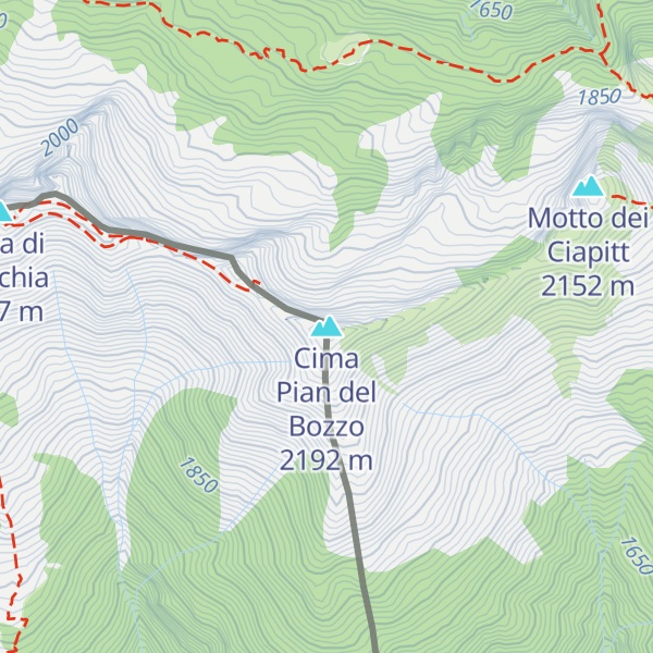 Map of Cima Pian del Bozzo