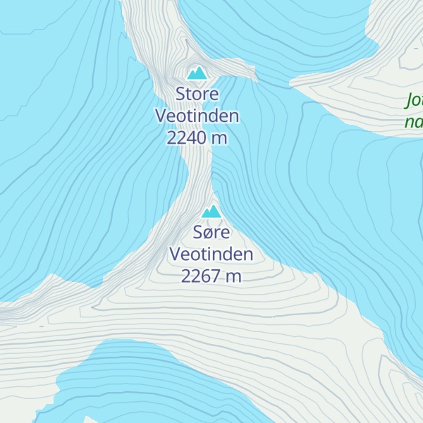 Map of Søre Veotinden