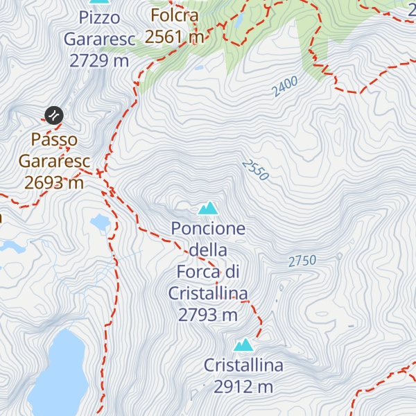 Map of Poncione della Forca di Cristallina