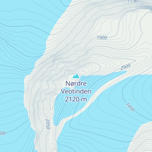 Map of Nørdre Veotinden