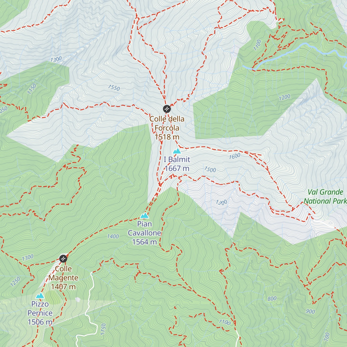 Rifugio CAI Pian Cavallone map