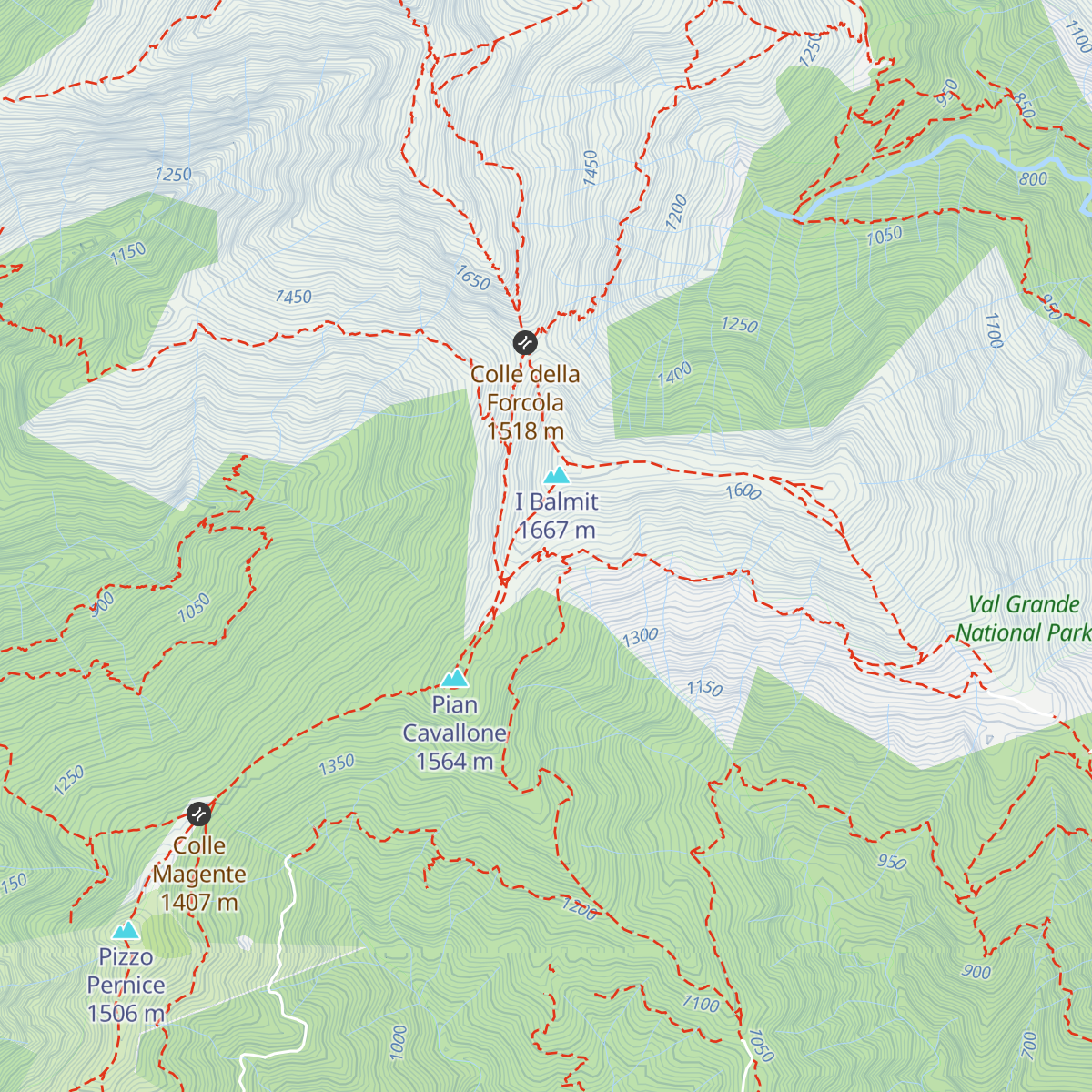 Rifugio CAI Pian Cavallone map