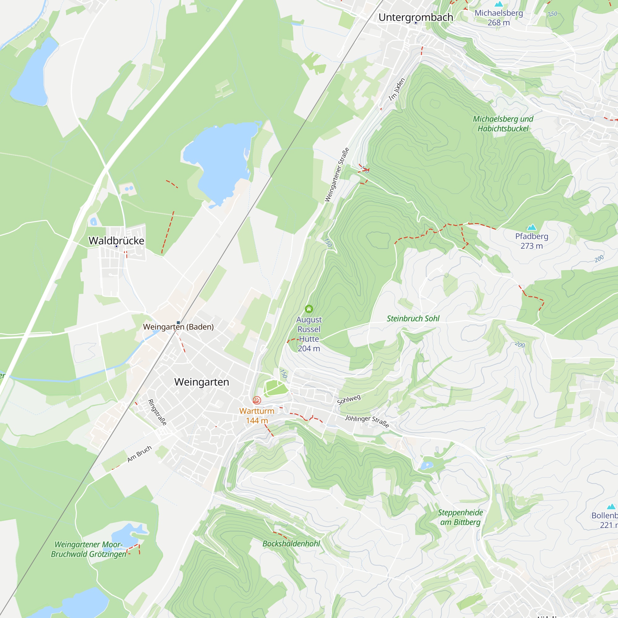 August Russel Hütte map