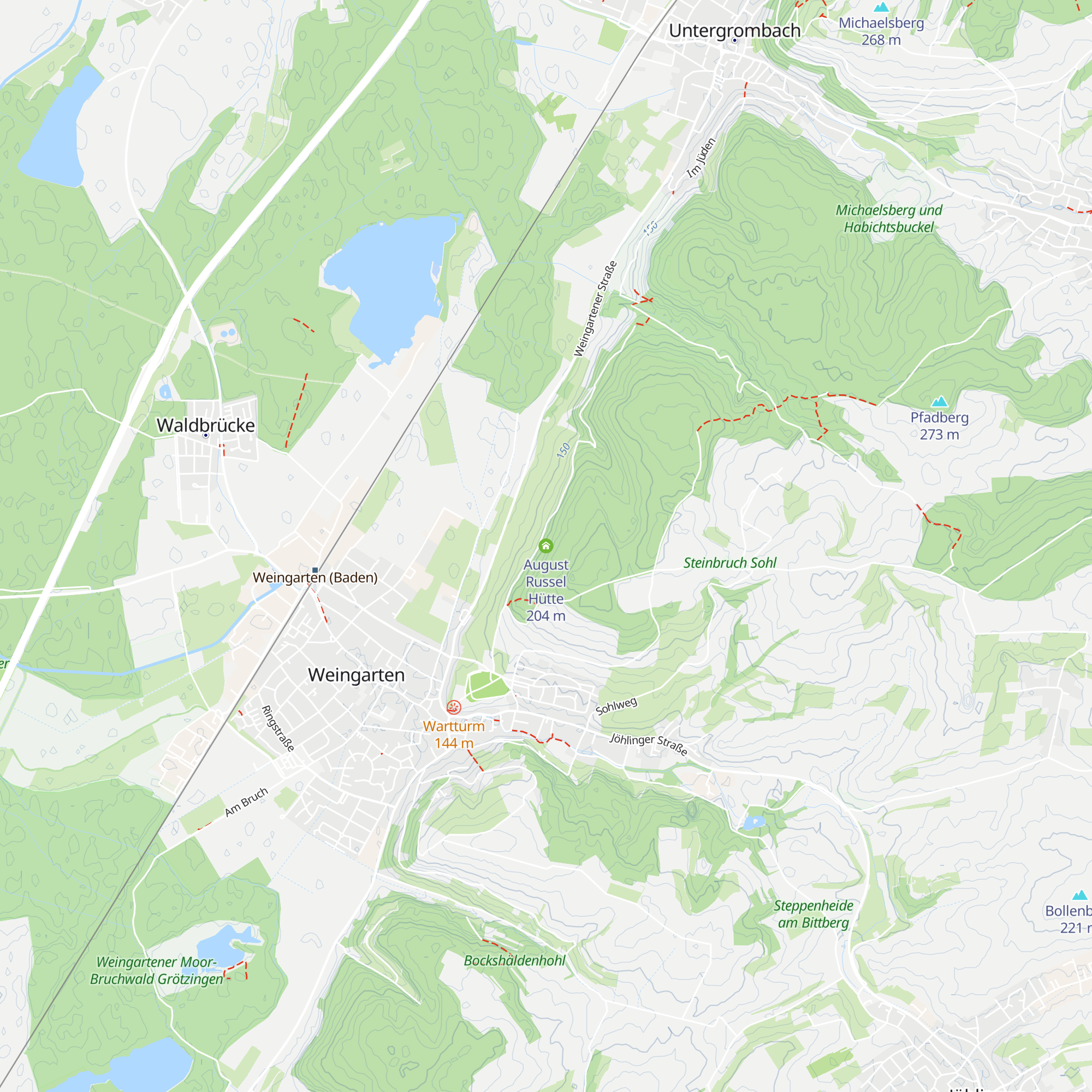 August Russel Hütte map