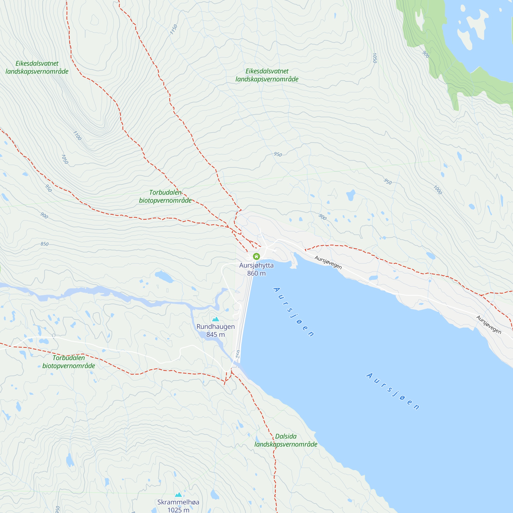 Aursjøhytta map