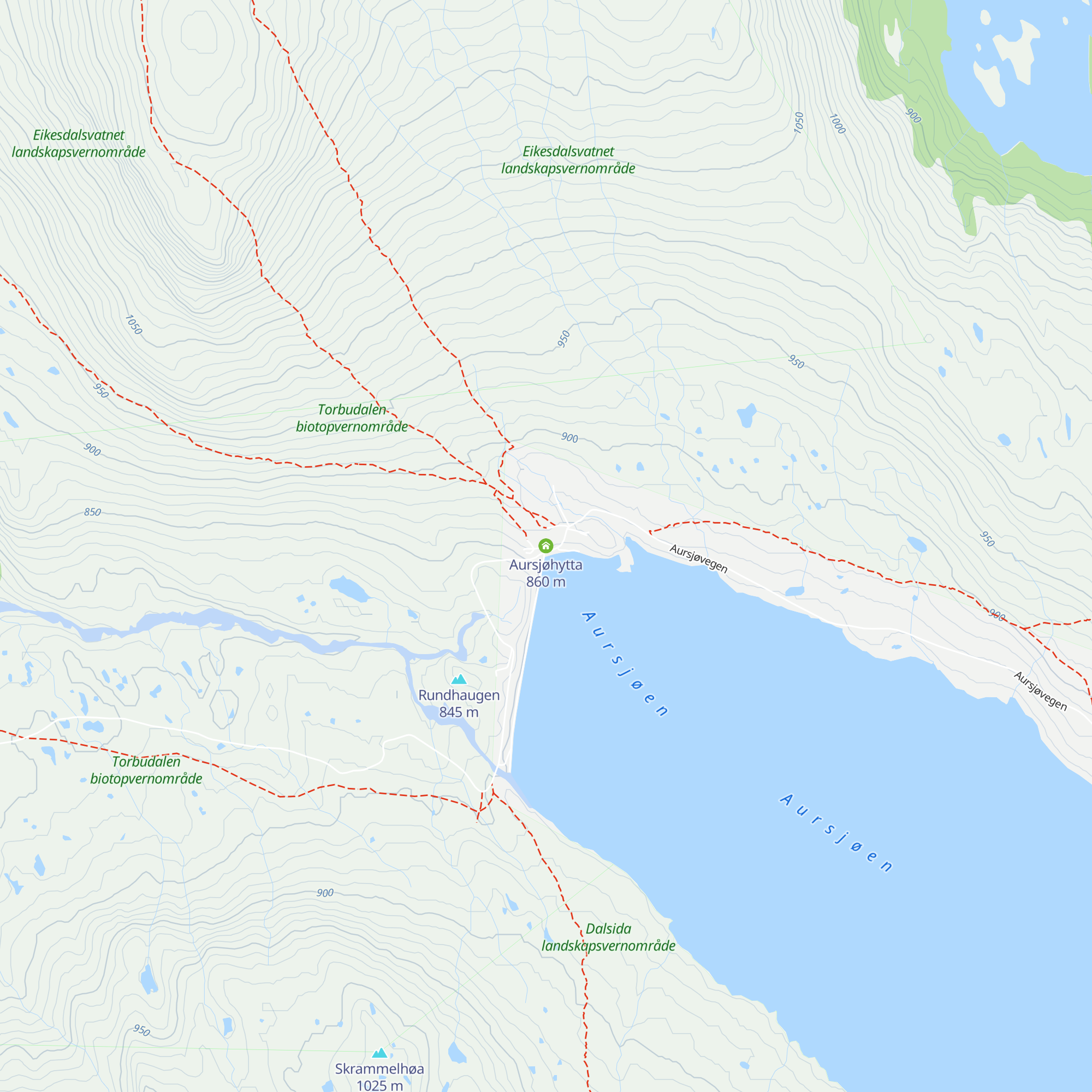 Aursjøhytta map