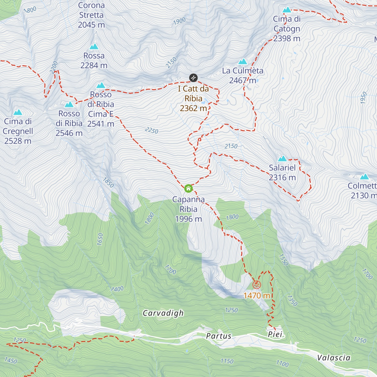 Capanna Ribia map