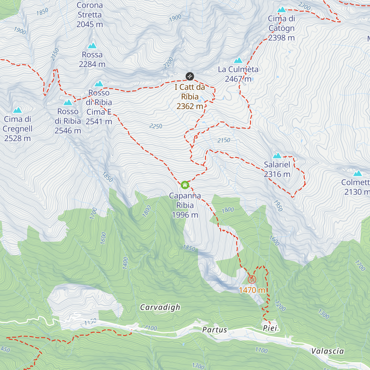 Capanna Ribia map