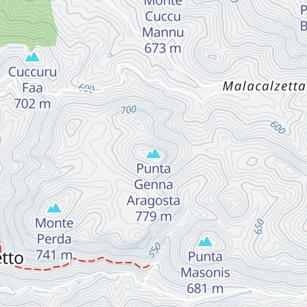 Map of Punta Genna Aragosta