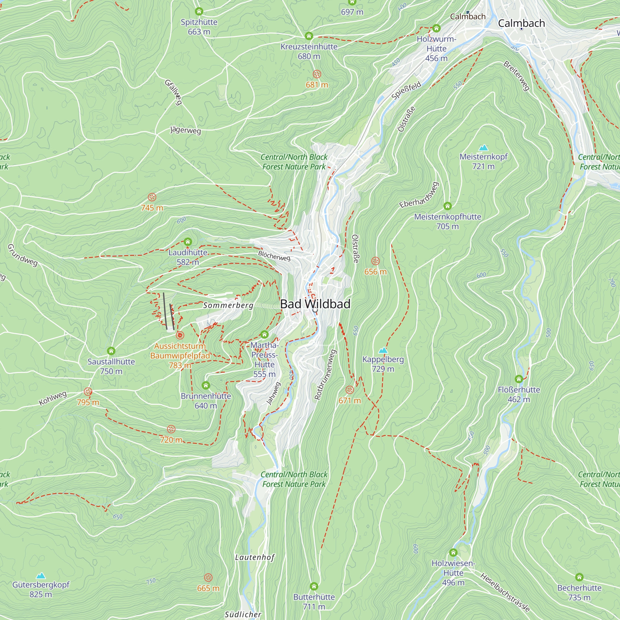 Touristik Bad Wildbad map