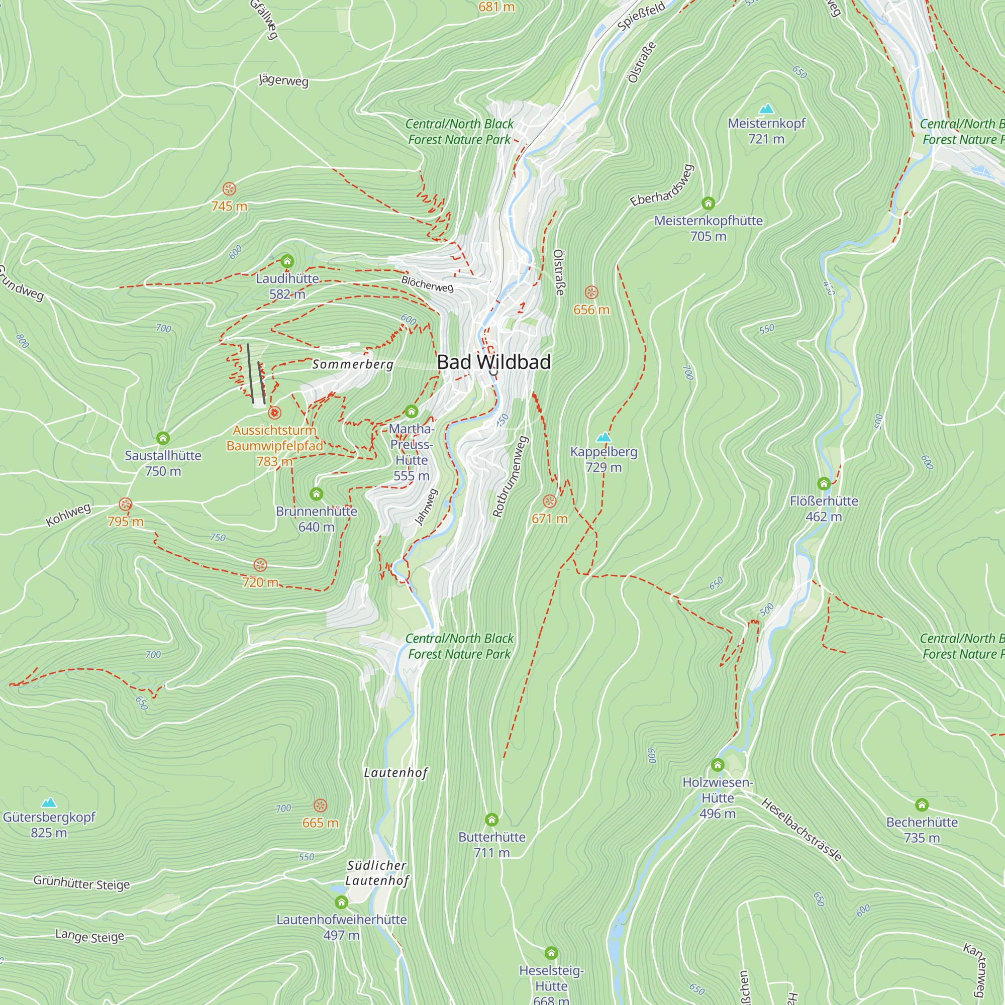 Rinde Hütte map