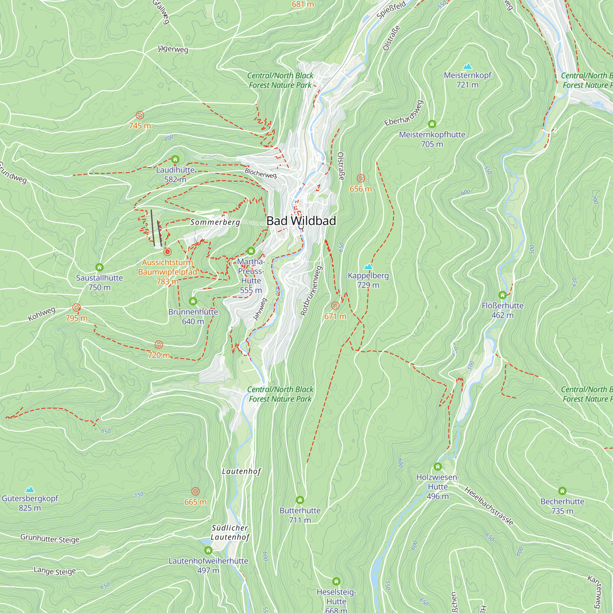 Rinde Hütte map