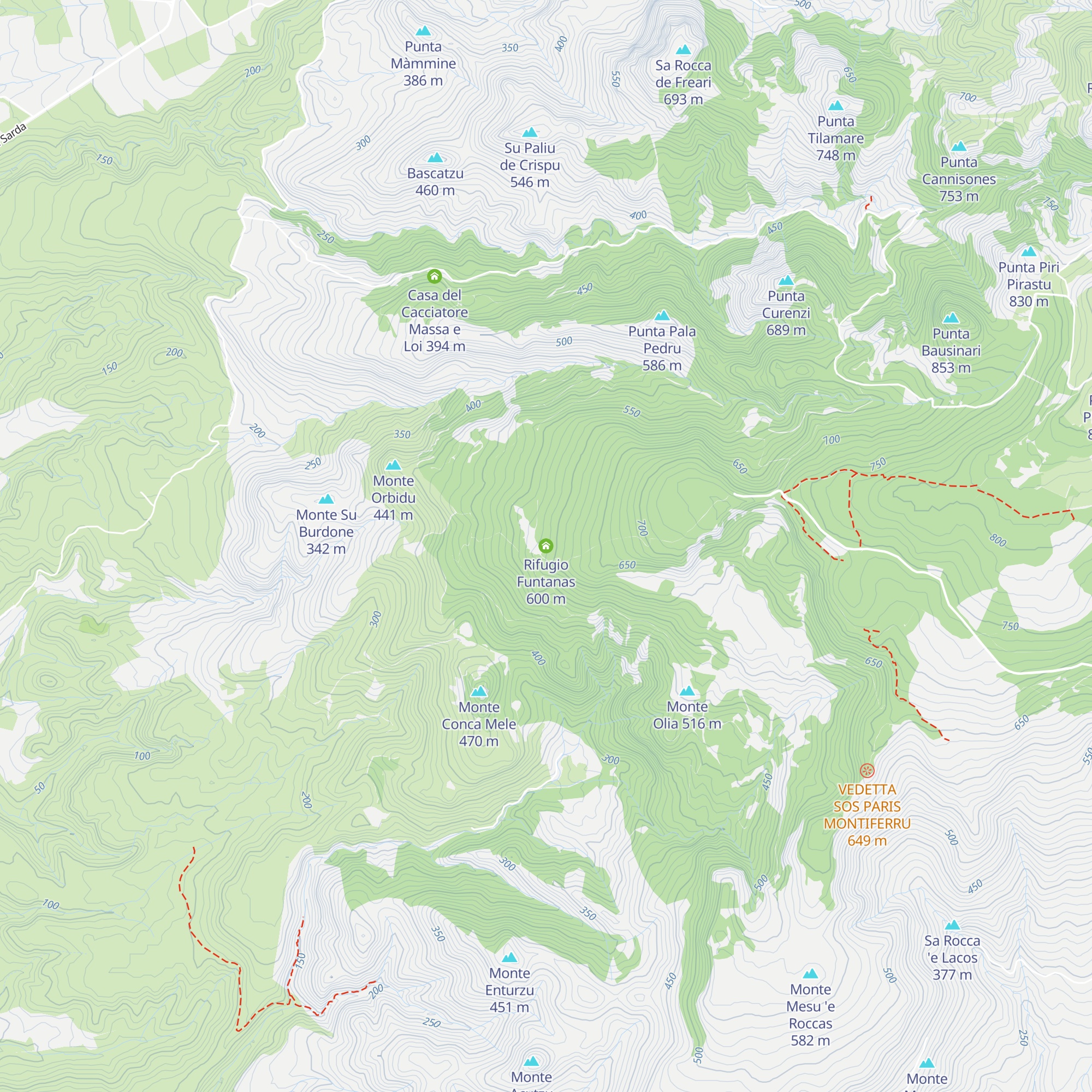 Rifugio Funtanas map