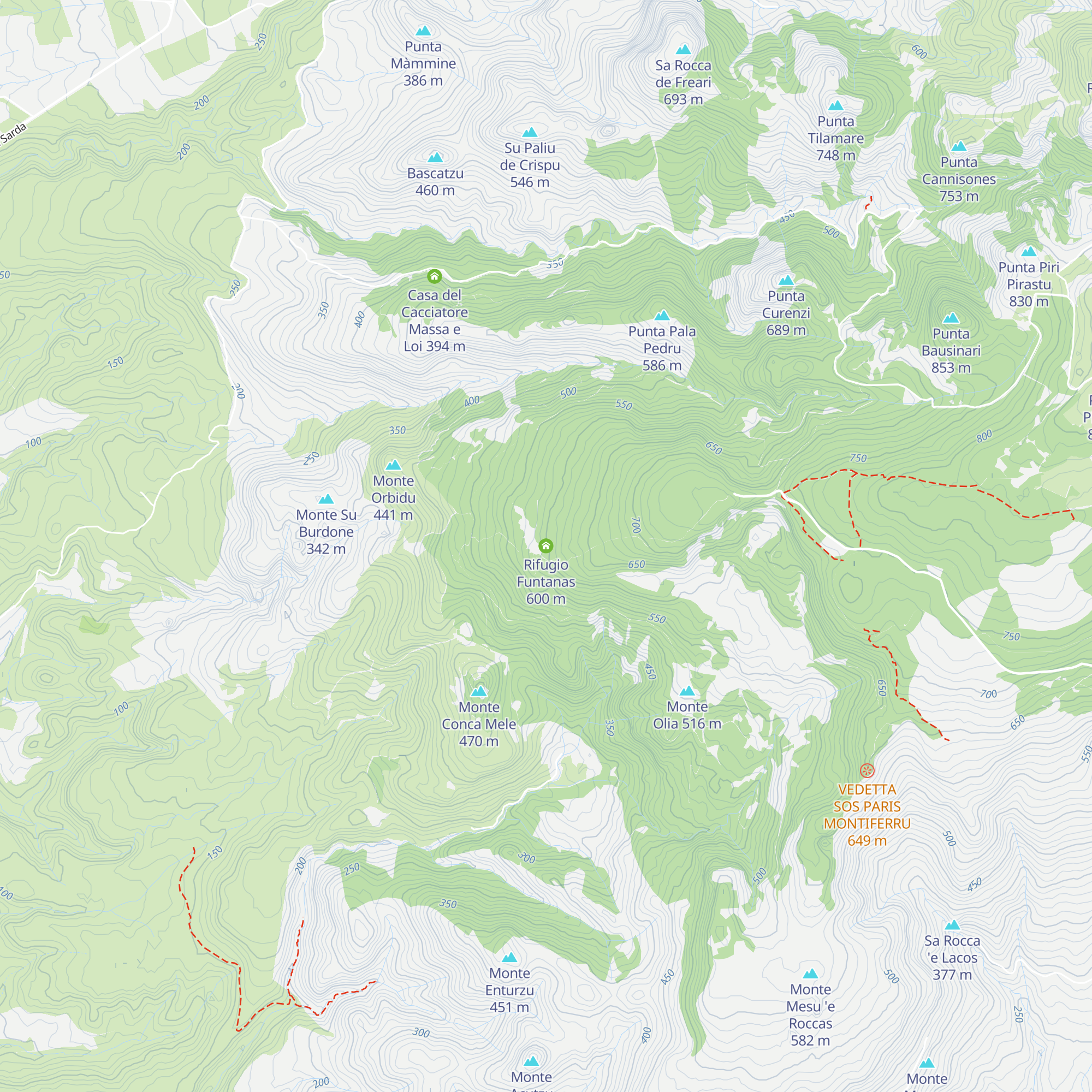 Rifugio Funtanas map