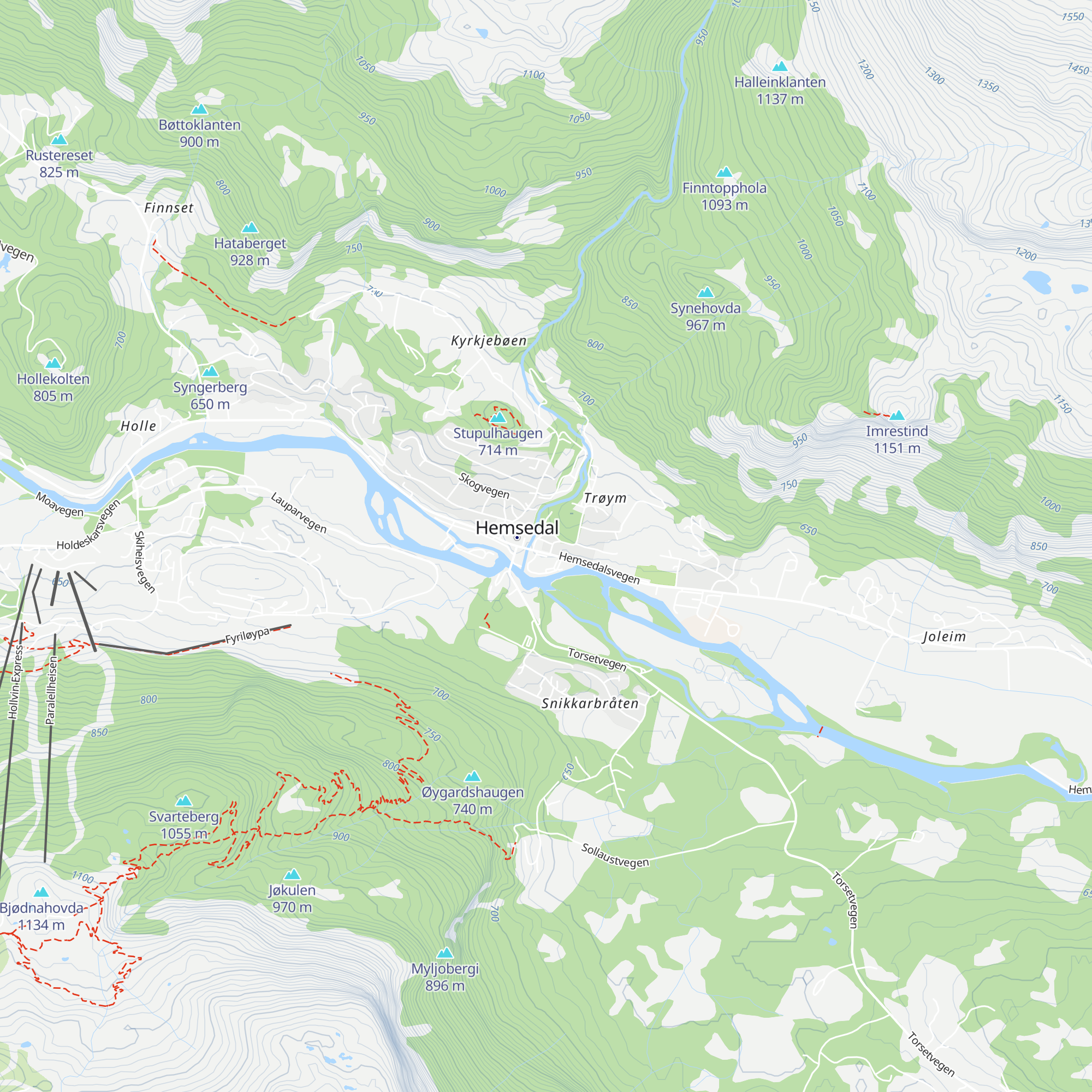 Hemsedal Turistkontor map