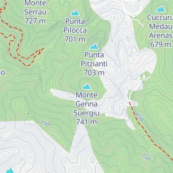 Map of Monte Genna Suergiu