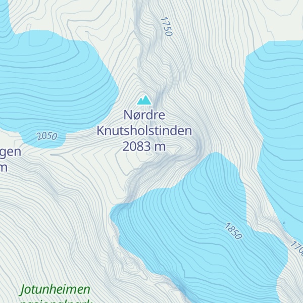 Map of Nestnørdre Knutsholstinden