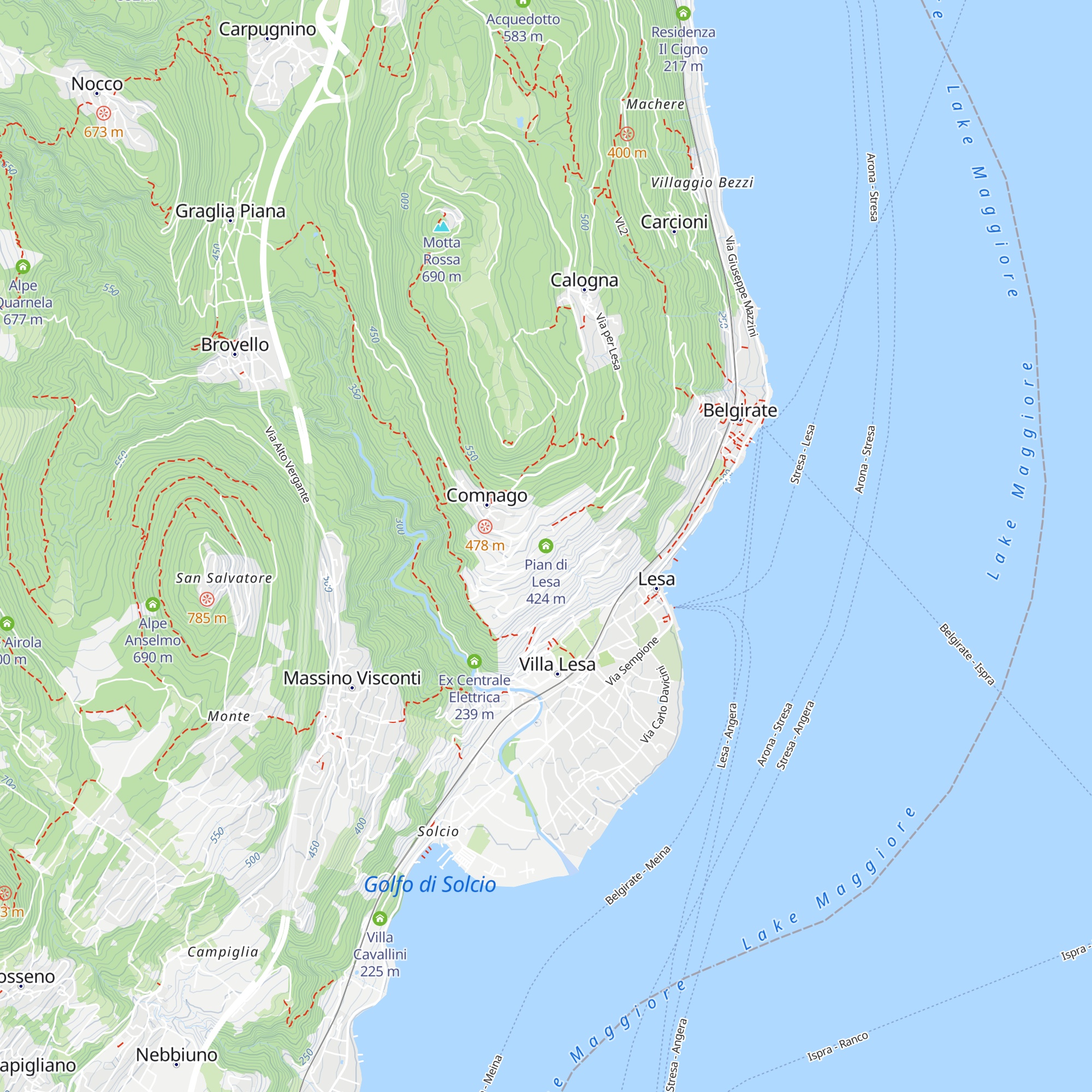 Pian di Lesa map