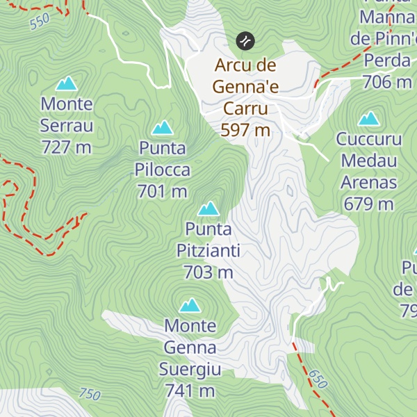 Map of Punta Pitzianti