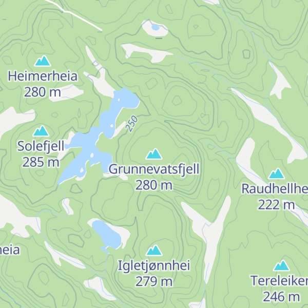 Map of Grunnevatsfjell